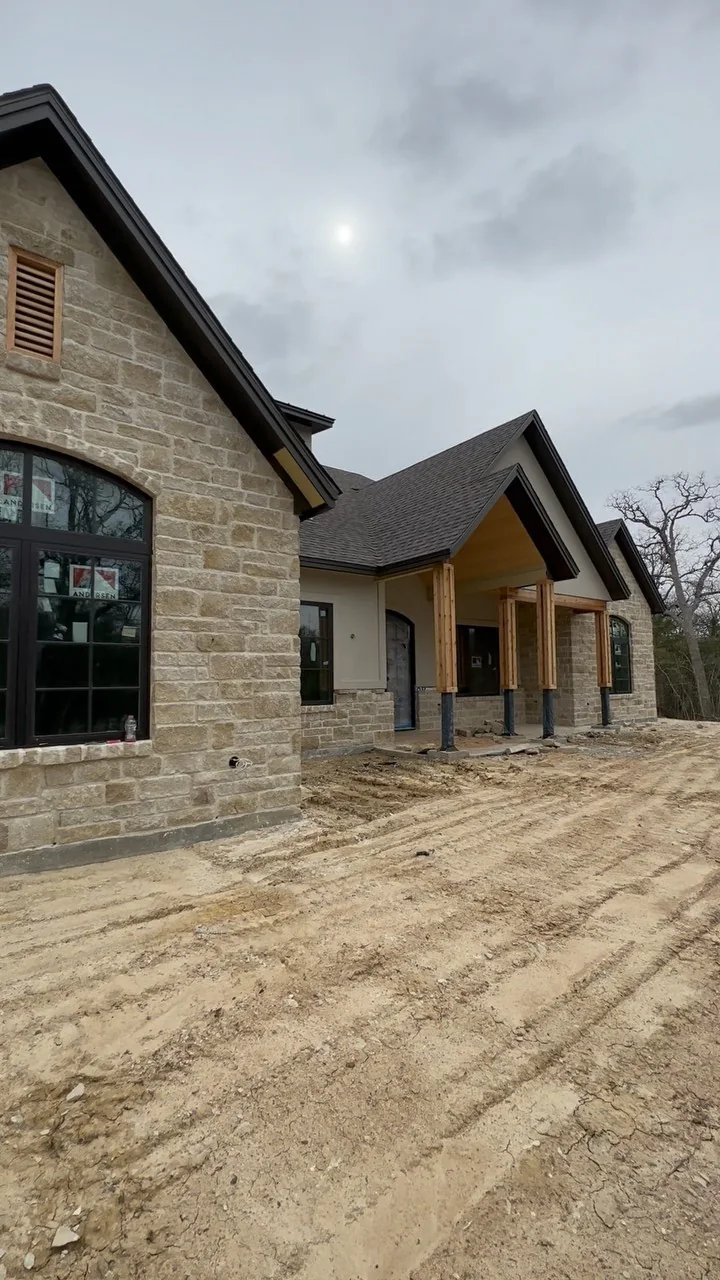 A finished Tredway custom home exterior in the Bryan and College Station area