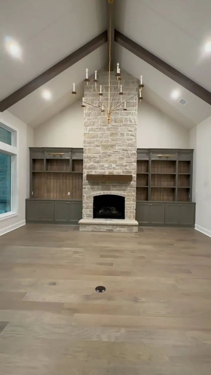 A living, dining or built in space in a Tredway custom home
