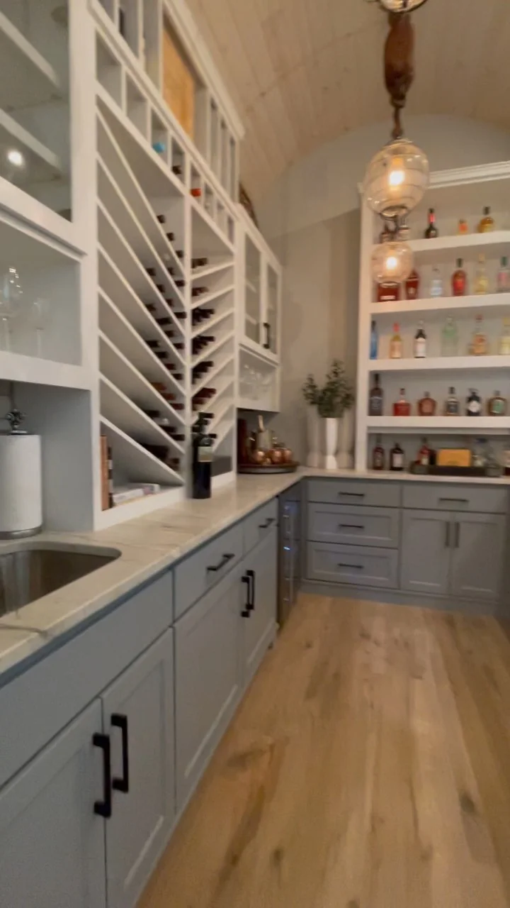 A living, dining or built in space in a Tredway custom home