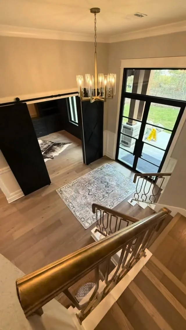 A custom stair and railing in a Tredway home